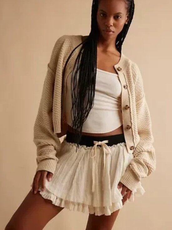 Free People Dresses & Skirts - Free People Free-Est Pretty Please Mini Skirt White Drawstring XL